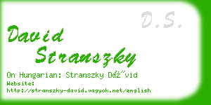 david stranszky business card
